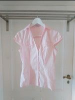 Stylische Baumwoll Kurzarm Bluse zartes rosa blush pink, XS / 34 Berlin - Köpenick Vorschau