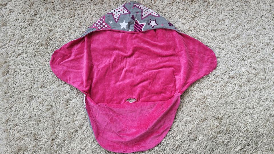 Babyschale Einschlagdecke, pink, Sterne, kuschelig, Handmade in Ostfildern