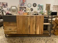 Sideboard Holz Akazie & Metall, Industrial Look, B 167 cm Thüringen - Ronneburg Vorschau