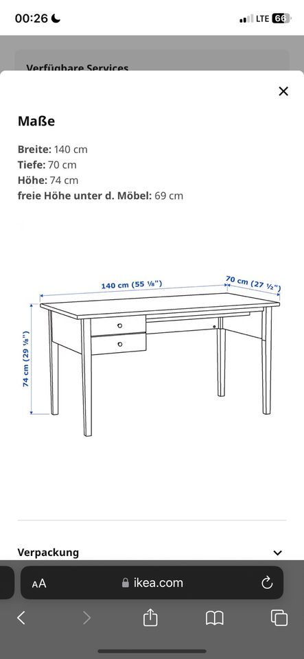 Schreibtisch Arkelstorp Ikea massivholz in Leipzig