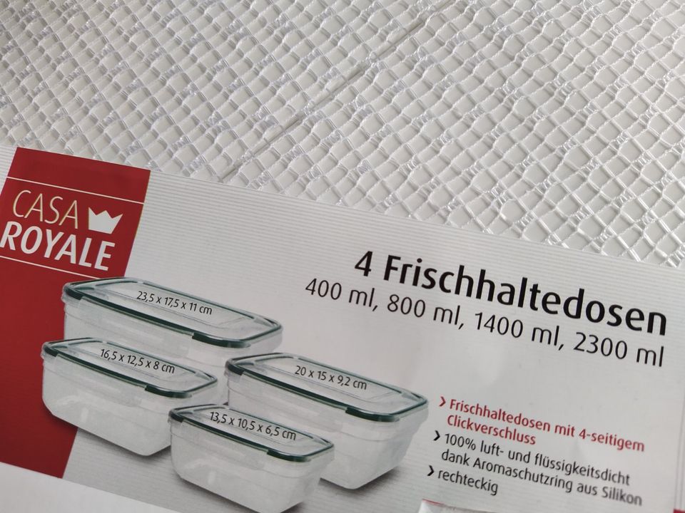 4 Tlg. Schüssel-Set DOSEN DECKEL Vorratsdosen eckig Klick Frischh in Crailsheim