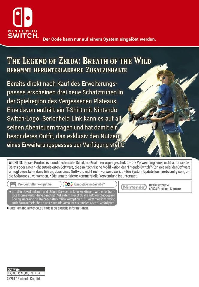 Zelda: Breath of the Wild - Erweiterungspass DLC in Gievenbeck