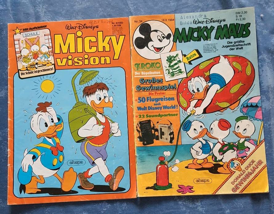 2 Stück Micky Maus Comics  1982 und 1984 in Mengerskirchen