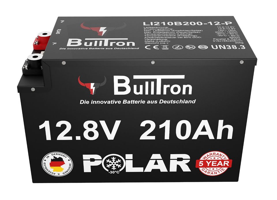 Bulltron Akku mit Smart BMS, Bluetooth und Heizung, LiFePo4 Batterie 12,8V  165Ah
