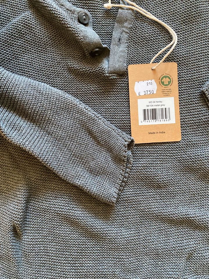 Puri organic Bio Pullover Strick 98 104 Schurwolle  grau in Hannover