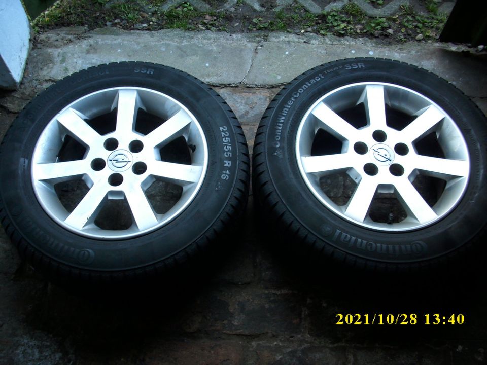 2 neuw. Conti Winterreifen 225/55 R16H auf Opel Omega Alufelgen in Boizenburg/Elbe