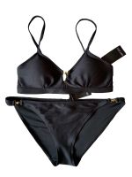 Edler Bikini Oberteil 38 Hose 42 Schwarz mit Schmuckdetail Sachsen - St. Egidien Vorschau