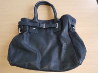 schwarze Handtasche aus echtem Leder Baden-Württemberg - Ehningen Vorschau