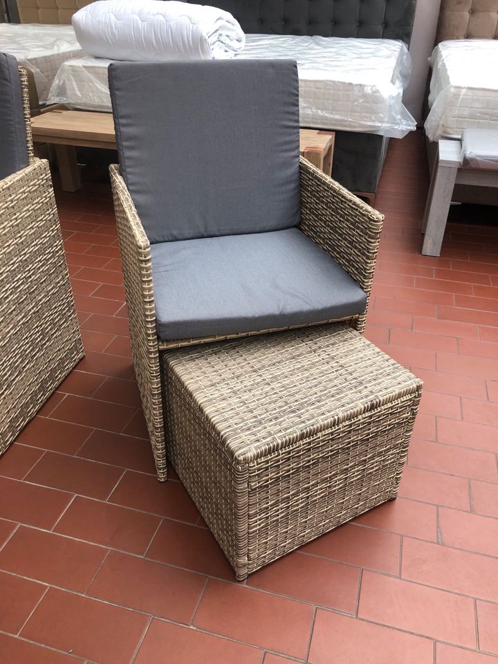 NEU! Rattan Sitzgruppe 9-tlg., Natur, Gartenmöbel-Set, Polyrattan in Bremen