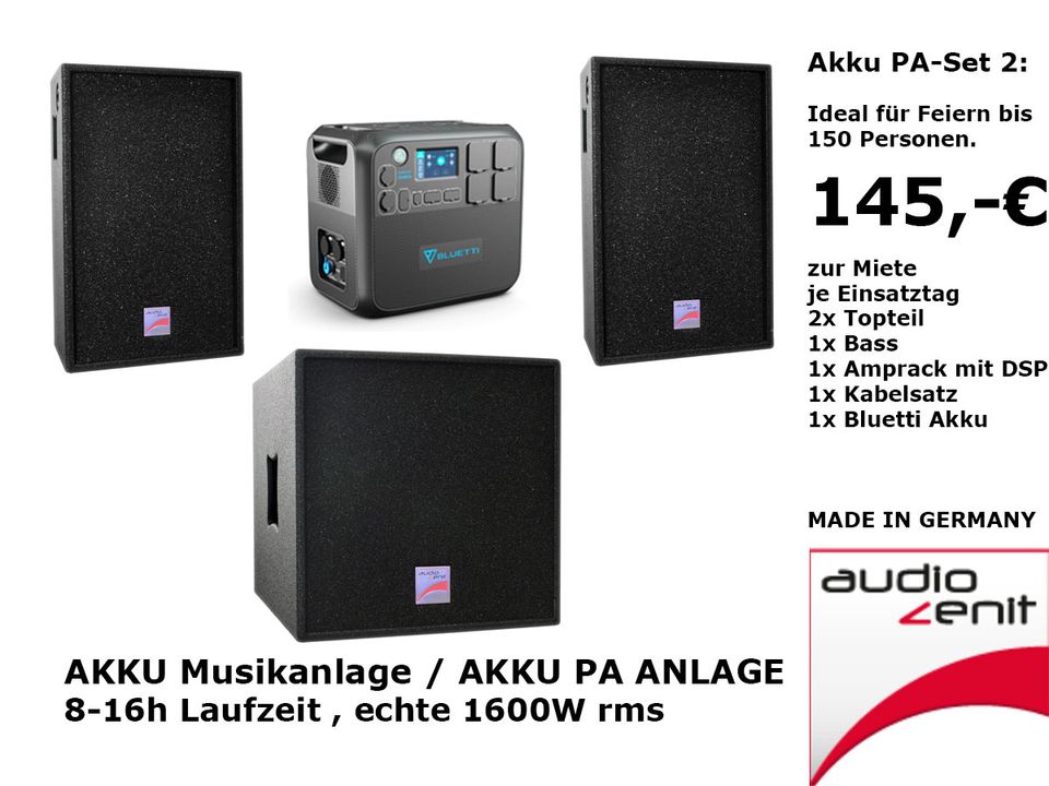 Boxen & Technik MIETEN: AKKU PA LAUTSPRECHER SET 3 /// Soundboks AKKU Bluetooth BOX /// Musikanlagen, Aktivboxen, PA-Anlage, Pioneer DJ Controller, Powerstation, Nebelmaschinen, , DJ Mixer VERLEIH REN in Berlin