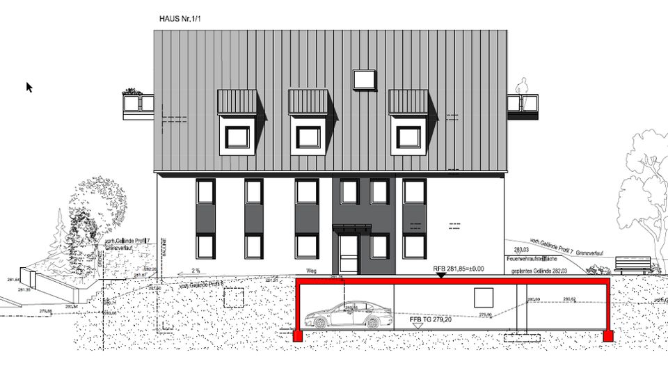 Neubauprojekt in Hochdorf, 4-Zi.-Whg., 1.OG, Balkon, KfW55, Aufzug, Tiefgarage! in Hochdorf