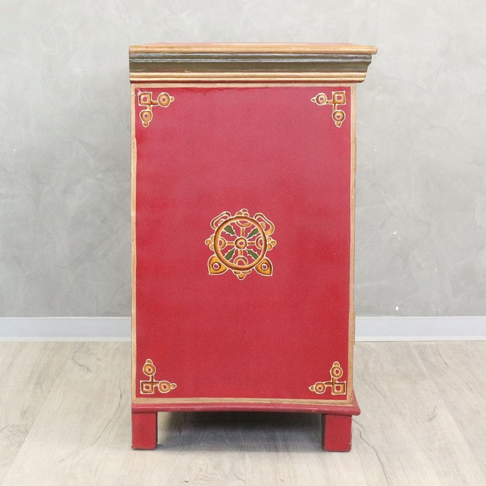 Indisches Sideboard Kunzang mit Buddha Motiv verziert 76 cm in Bochum