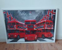 Bild weißer Rahmen mit London Bus Union Jack England München - Trudering-Riem Vorschau