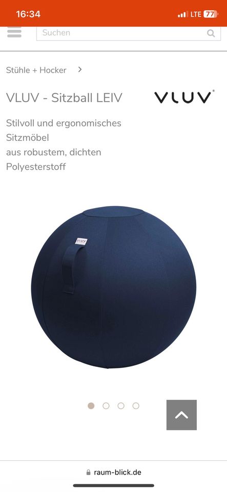 NEU VLUV Sitzball Royal Blue VLUV LEIV 65 cm Sitzball in Frankfurt am Main