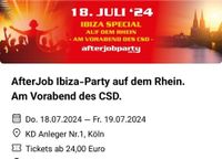 2x Karten für Ibiza-AfterJob-Party zum CSD in Köln 18.7.2024 Nordrhein-Westfalen - Leverkusen Vorschau