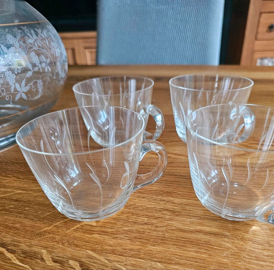 Glas-Bowle + 4 Gläser in Henstedt-Ulzburg