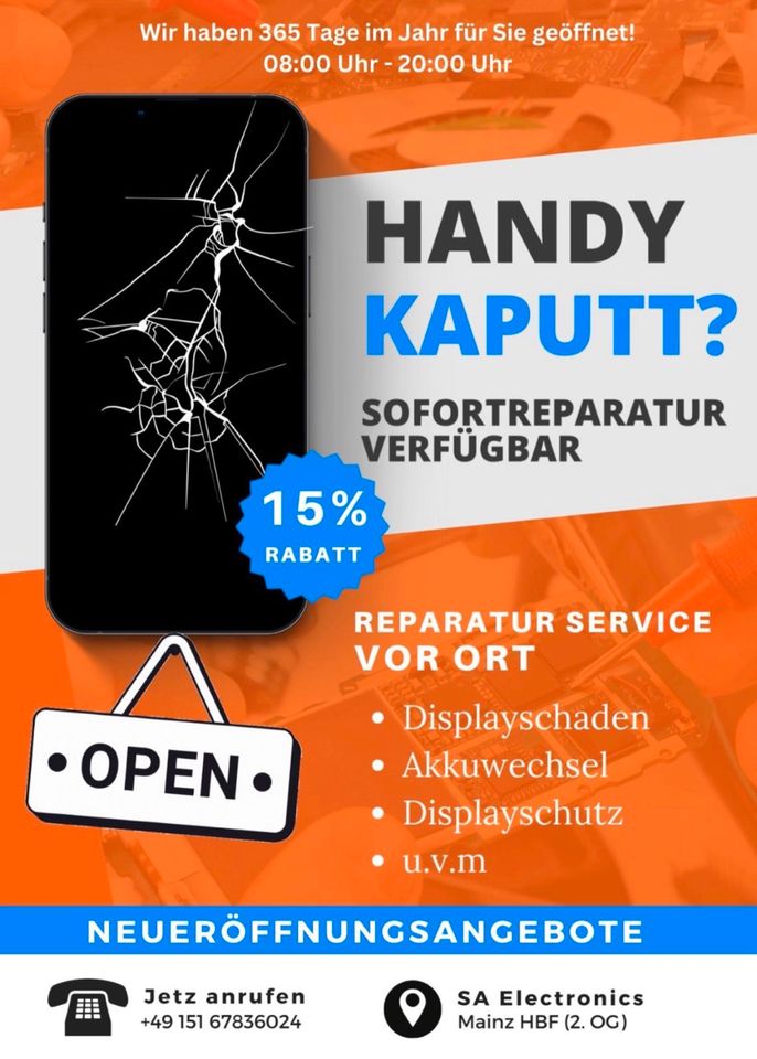 ⭐️Smartphone-Reparatur⭐️Handy-Reparatur⭐️Tablet-Reparatur⭐️ in Mainz