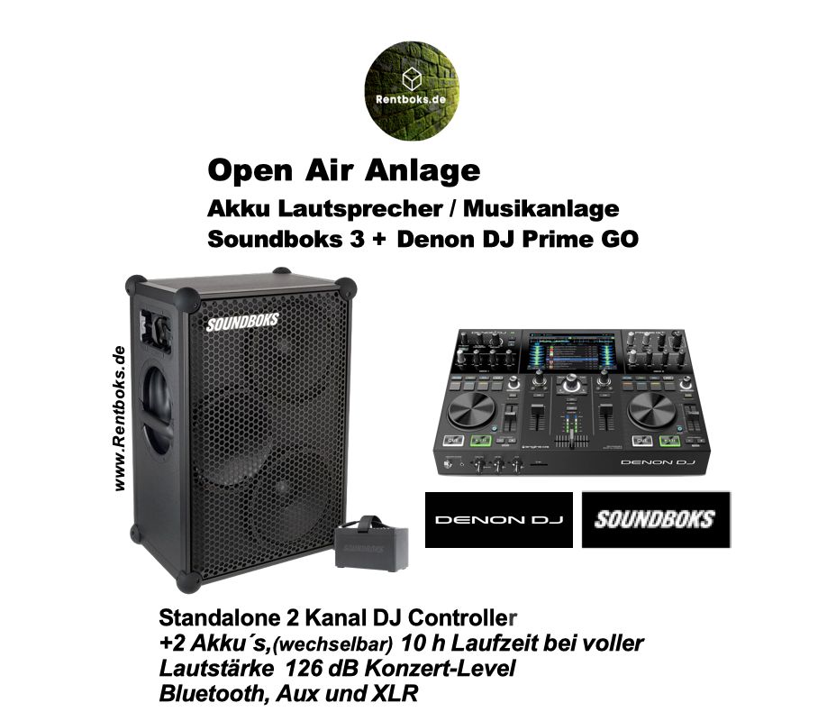 Mieten Soundboks 3/ 4 + DJ Controller/ Musikanlage | JBL | Teufel Rockster Bluetooth Akku Lautsprecher PA Anlagen | Powerstation | Musikbox, Akku-Boxen | Stereoanlage Party Technik Verleih Pioneer XDJ in Berlin