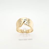 Verspielter Brillant 0,3ct Ring 585 14kt Gelbgold mattiert Gr.58 Schleswig-Holstein - Flensburg Vorschau