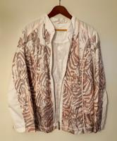 Gerry Weber Jacke / Gr. 48 / weiß-beige-braun-rosé Hessen - Büttelborn Vorschau