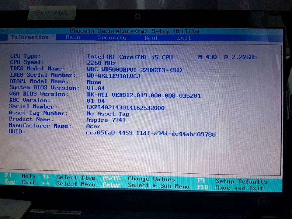 Acer Aspire 7741G i5 CPU Intel M430 2,27GHz in Wittichenau