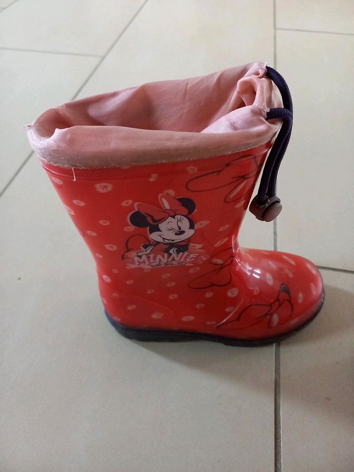 Regenstiefel/Gummistiefel Minnie Maus * Größe 26/27 * mit Kordel in Vechelde