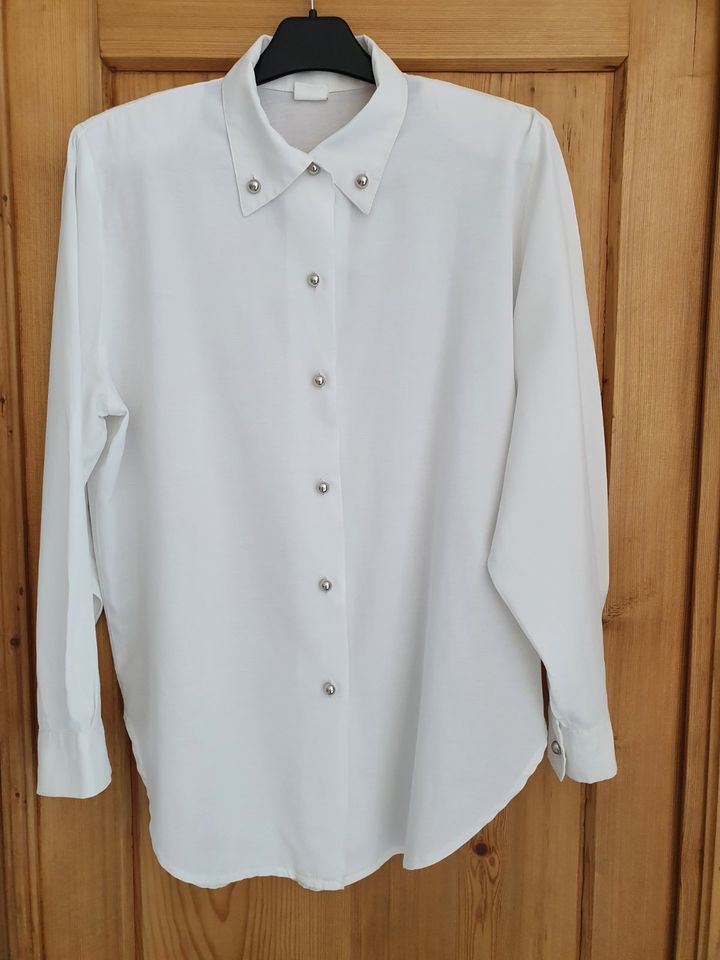 Weiße Bluse Gr. S, gerader, weiter Schnitt, oversize, Vintage in Pulheim