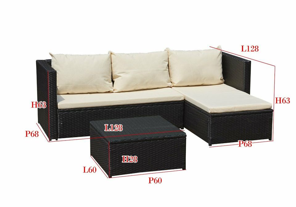 Lounge-Sitzgruppe "Bergen III" in schwarz/beige 299€* in Herbertingen