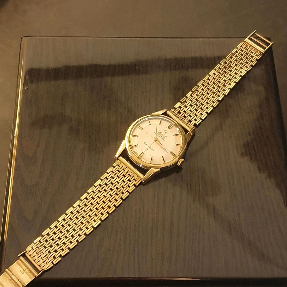 Omega Constellation PiePan automatic Herren Armbanduhr Gold Stahl in Bremen