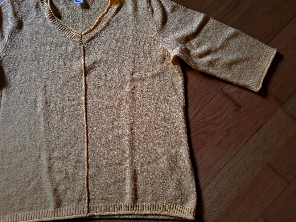 Reduziert Leichter gelber 3/4  Arm Pullover Gr 44 in Stemwede