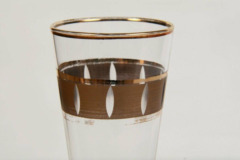 Altes Sektglas m. Goldrandbordüre u. Goldrand vintage 60/70er in Berching