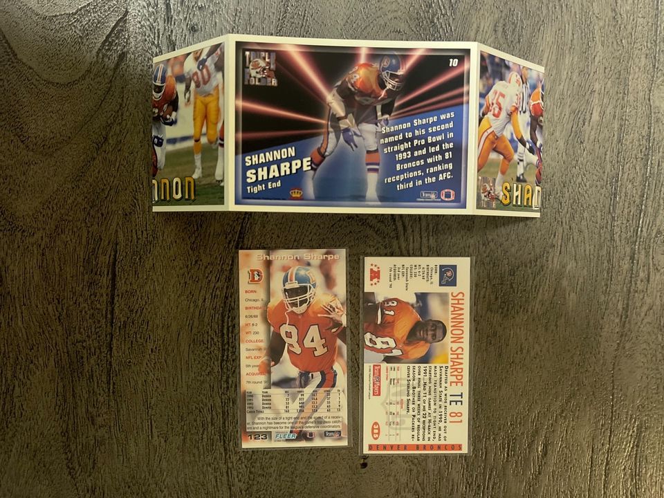 Denver Broncos Shannon Sharpe NFL Karten Panini Fleer in Baunatal