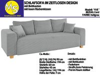 Sofa Couch Wohnlandschaft Schlafsofa Bettkasten Cord hellgrau Nordrhein-Westfalen - Mettingen Vorschau