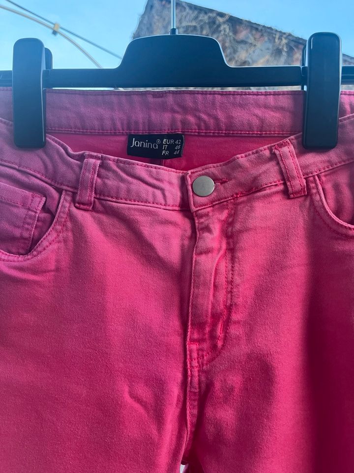 Pinke Skinny Jeans von Janina in Größe 42 in Ronshausen