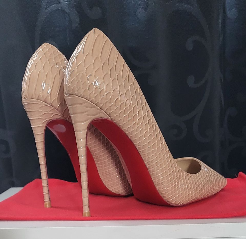 Sexy High Heels 12cm Stilettos Pumps Nude Schlangenleder EUR 43.5 in Berlin