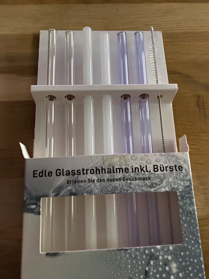 Glasstrohhalme  inkl. Bürste 6 Stück Neu OVP in Pilsting