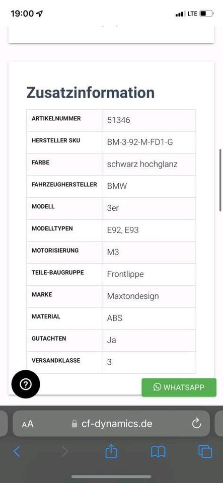 BMW Frontlippe Original Maxdome Design Neu!!! in Stadtallendorf