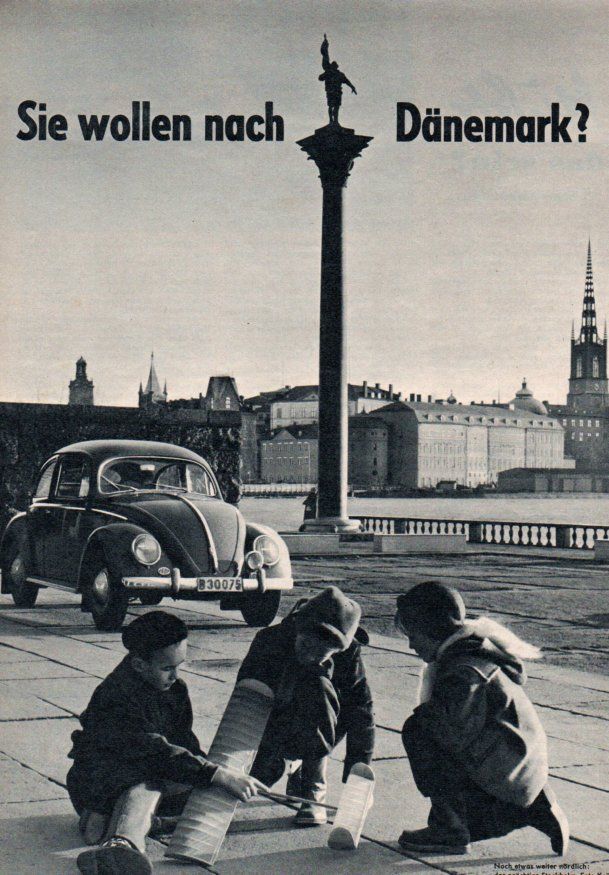 VW Käfer Werbung Reklame Vintage-Deko 1955 in Steinen