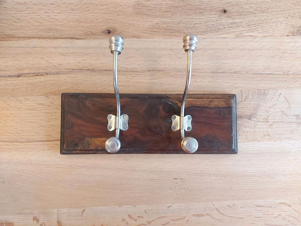 Wandgarderobe 2er Haken Fischers Lagerhaus, Garderobe Holz, in Kinderhaus