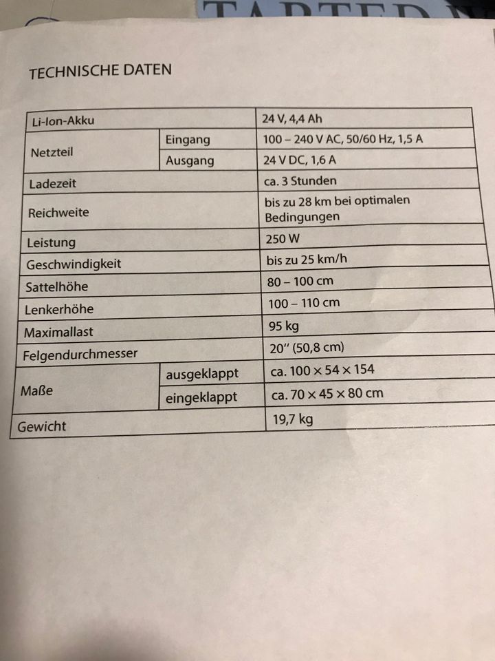 Klapp Pedelec KP 250 in Kaiserslautern