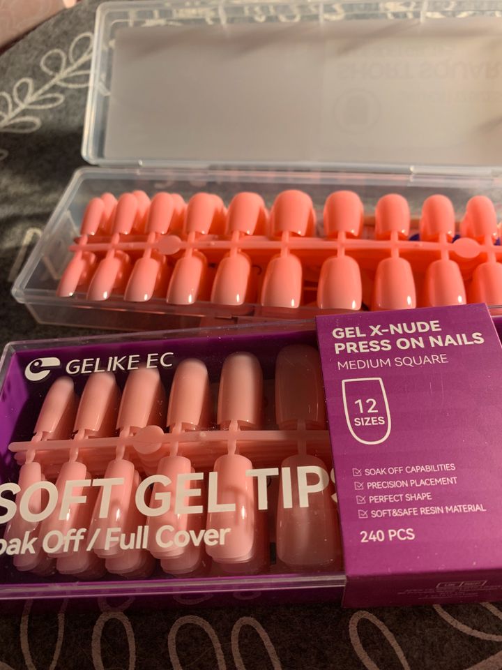 Gelike Nail Tips Neu Medium Square&Short Square Nude in Wermelskirchen