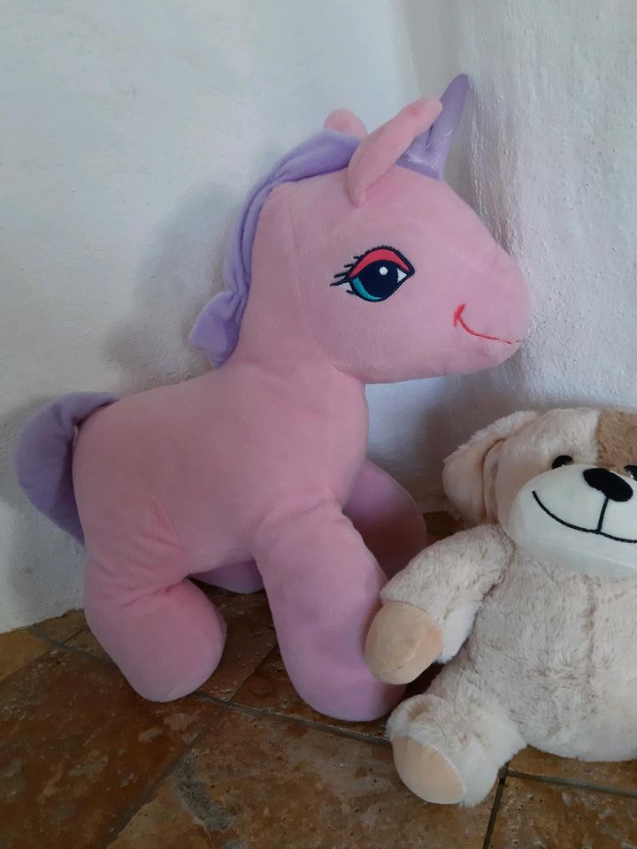 Mädchen Kuscheltiere Set 3€ Einhorn & Teddy mit Geheimfach in Untermerzbach