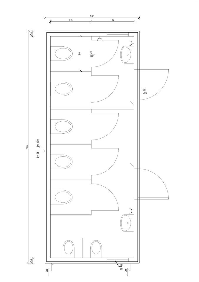 WC Container | Sanitärcontainer | Duschcontainer - Standardmodule in Kleve