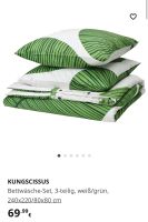 KUNGSCISSUS Bettwäsche-Set, 3-teilig, weiß/grün, 240x220/80x80 cm Berlin - Schöneberg Vorschau