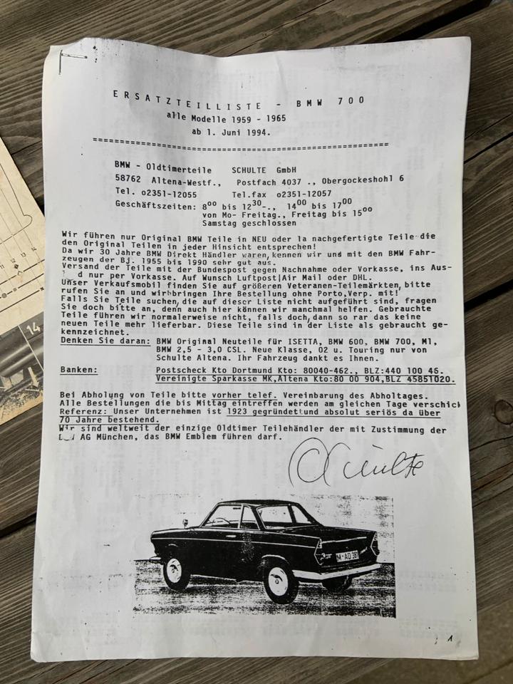 BMW 700 LS Pflegedienstanleitung, Abschmierplan, Schaltplan, Teil in Kolbermoor