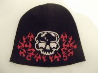 Mütze Totenkopf Beanie Wollmütze Cap Skull Skullhead schwarz rot Hessen - Hanau Vorschau