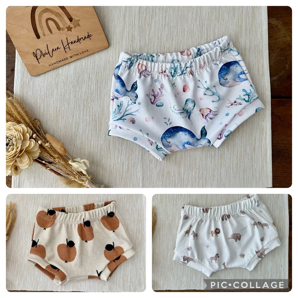 Philara Handmade Bummie kurze Hose Shorts 3-6 Monate/ Wunschgröße in Neuried