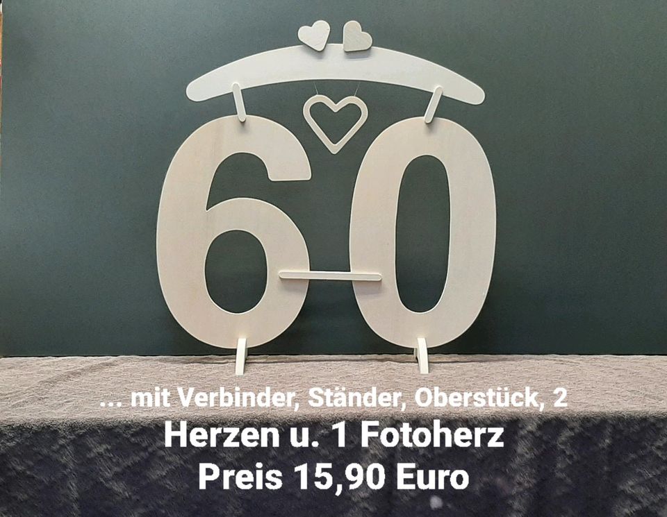 Holzzahlen 0-9, 40cm hoch für Hochzeiten Jubiläum und Geburtstage in Hude (Oldenburg)