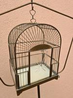 Antiker Vogelkäfig mit Gestell und Glas-Schliff Deko Nordrhein-Westfalen - Korschenbroich Vorschau