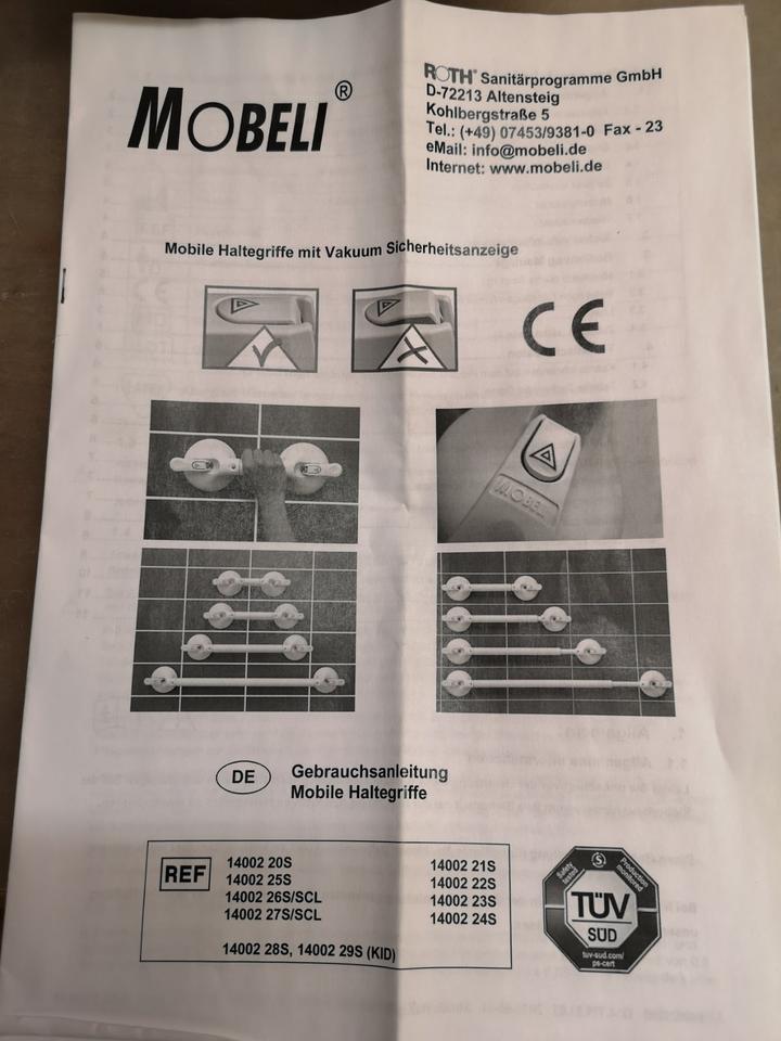 MOBELI Mobiler Haltegriff 350 mm mit Vakuum Sicherheitsanzeige in Arnsberg
